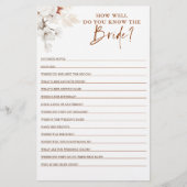 Papier Comment connaissez-vous la future mariée Baby Show (Devant)
