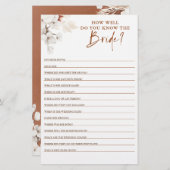 Papier Comment connaissez-vous la future mariée Baby Show (Devant / Derrière)