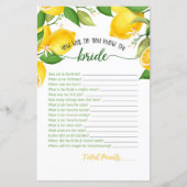 Papier Comment Connaissez-Vous la Mariée - Citron (Devant)