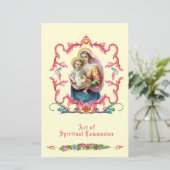 Papier Communion spirituelle religieuse catholique Marie  (Debout devant)