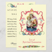 Papier Communion spirituelle religieuse catholique Marie  (Devant / Derrière)