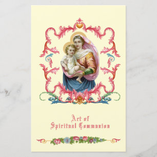 Papier Communion spirituelle religieuse catholique Marie 