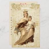 Papier Communion spirituelle religieuse catholique Marie  (Devant / Derrière)