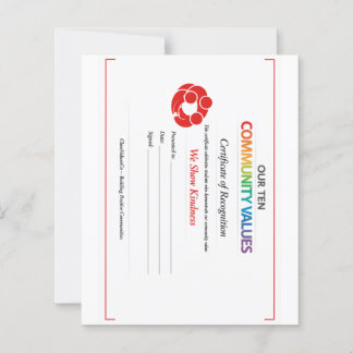 Papier Community Kindness Certificate 4.5x5 Paper Sheet 