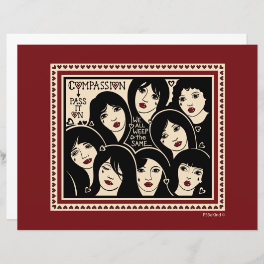 Papier Compassion Pass It On_Flat Paper Sheet 11"x8.5" (Devant / Derrière)