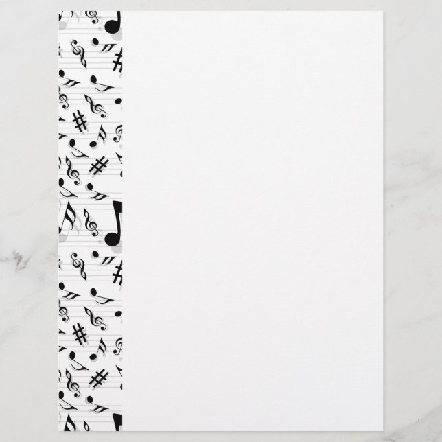 Papier Compositeur abstrait motif de notes de musique (Devant)