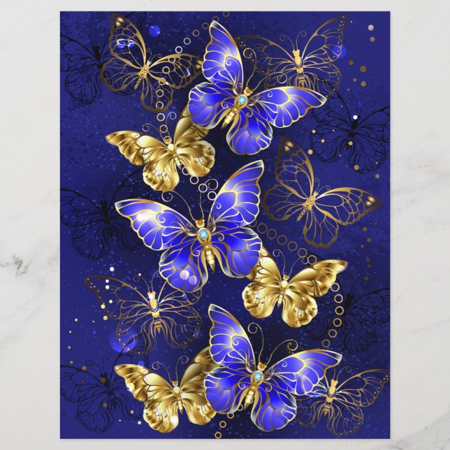 Papier Composition avec papillons Sapphire (Devant)