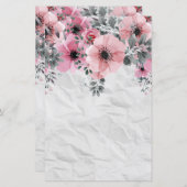 Papier Composition florale élégante antique romantique (Devant / Derrière)