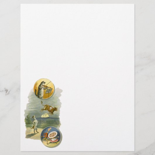 Papier Comptine vintage de Mère l'Oie Hey Diddle (Devant)