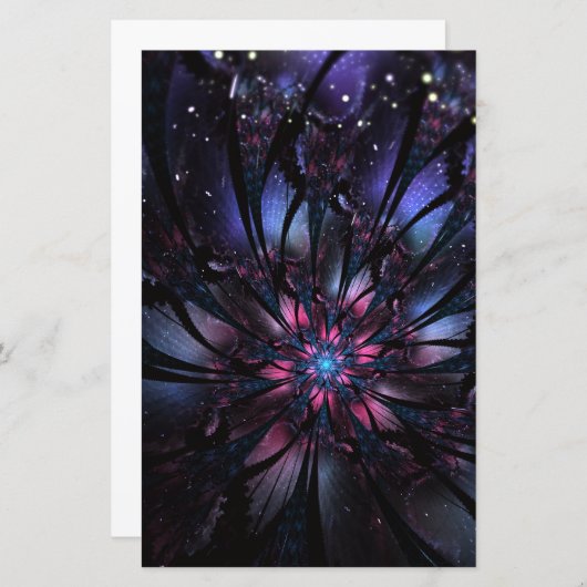 Papier Conception Abstraite des fleurs fractales. (Devant / Derrière)