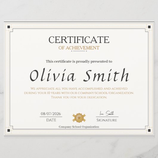 Papier Conception de certificat de réussite élégant class (Devant)