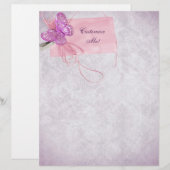 Papier Conception de papillon rose (Devant / Derrière)