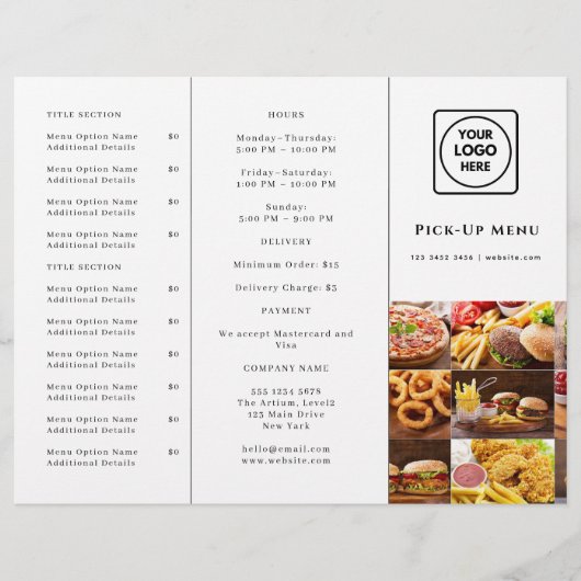 Papier Conception de plats à emporter pour restaurant | M (Devant)