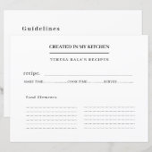 Papier Conception de recette moderne de ma cuisine (Devant / Derrière)