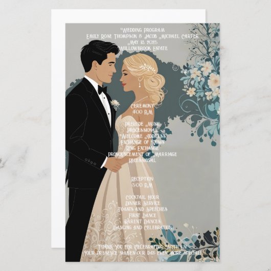 Papier Conception élégante et intemporelle des Faire-part (Devant / Derrière)