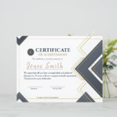 Papier Conception Moderne de Certificat de Réussite en Or (Debout devant)
