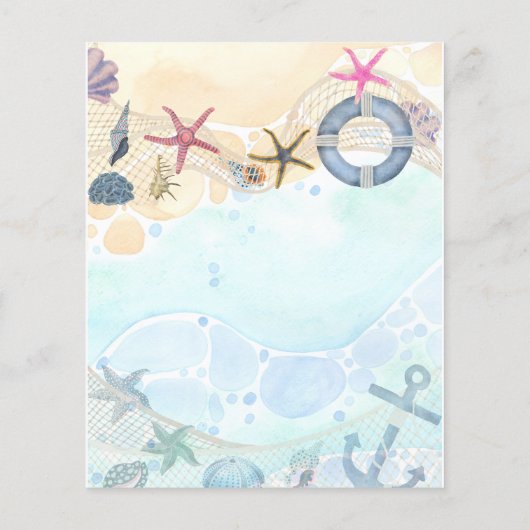 Papier Conception Propre Plage Côtière Nautique Événement (Dos)