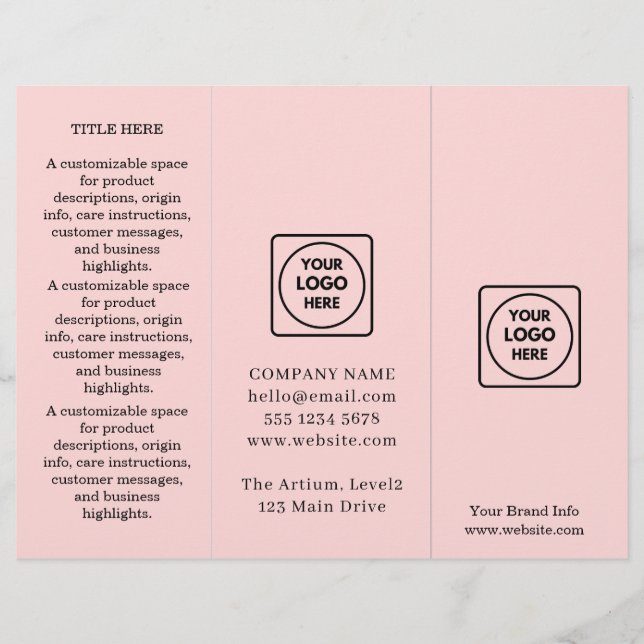 Papier Conception Rose Pâle Blanc | Moderne Professionnel (Devant)