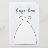 Papier Concevez le Mariage de robe Jeu de table Bleu & Bl (Devant / Derrière)