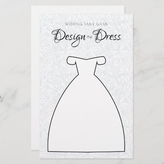 Papier Concevez le Mariage de robe Jeu de table Bleu & Bl (Devant / Derrière)