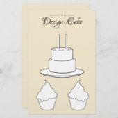 Papier Concevoir le Mariage de gâteau Jeu de table jaune (Devant / Derrière)