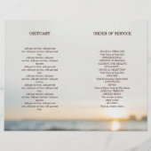 Papier Conch on Beach Celebration of Life Funeral Program (Dos)