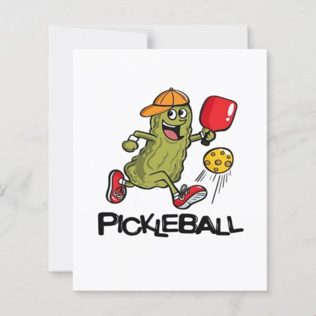 Papier Concombre Drôle Jouant Pickleball  (Devant)