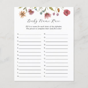 Papier Concours de noms de bébé Fleur sauvage