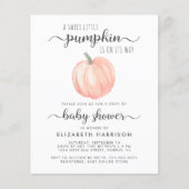 Papier Conduite Par Baby shower Orange Citrouille Invitat (Devant)
