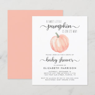 Papier Conduite Par Baby shower Orange Citrouille Invitat