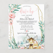 Papier Conduite Woodland Par Baby shower Budget Invitatio (Devant)