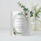 Papier Cone d'argent vert invitation de mariage d'hiver (Debout devant)