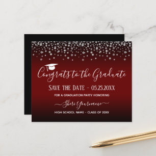 Papier Confetti Graduation Party Enregistrer la date Invi