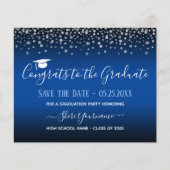 Papier Confetti Graduation Party Enregistrer la date Invi (Devant)