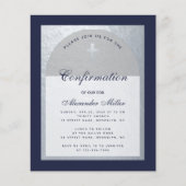 Papier Confirmation Budget Marine Blue Silver Invitation (Devant)