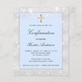 Papier Confirmation budgétaire argent bleu parties scinti (Devant)