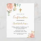 Papier Confirmation budgétaire eucalyptus bleu rose flora (Devant)