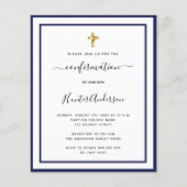 Papier Confirmation budgétaire invitation bleu marine bla (Devant)