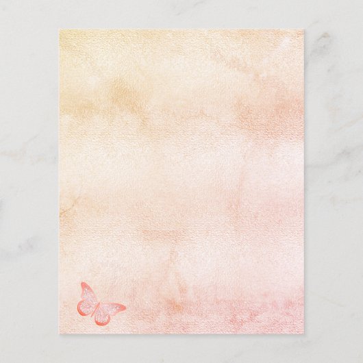 Papier Confirmation budgétaire papillon blush pampas herb (Dos)