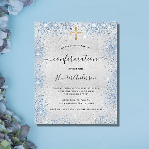 Papier Confirmation budgétaire parties scintillant argent