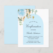 Papier Confirmation de budget eucalyptus bleu garçon flor (Devant / Derrière)