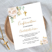 Papier Confirmation de budget floral blanc eucalyptus
