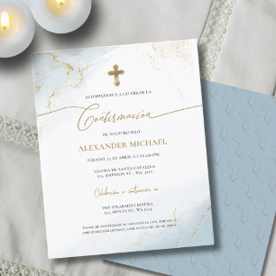 Papier Confirmation de garçon de croix d'or de budget Con