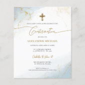 Papier Confirmation de la Croix d'or bleu moderne Budget (Devant)