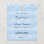 Papier Confirmation de l'invitation du garçon bleu clair (Devant)