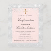 Papier Confirmation d'invitation rose argenté (Devant)