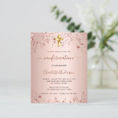 Papier Confirmation du budget rose or étoile fille invita (Debout devant)