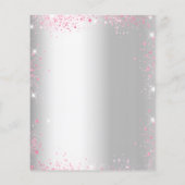 Papier Confirmation fille argent rose floral invitation (Dos)