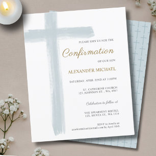 Papier Confirmation Garçon Budget Simple Blue Cross