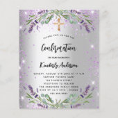 Papier Confirmation lavande argent invitation budget (Devant)